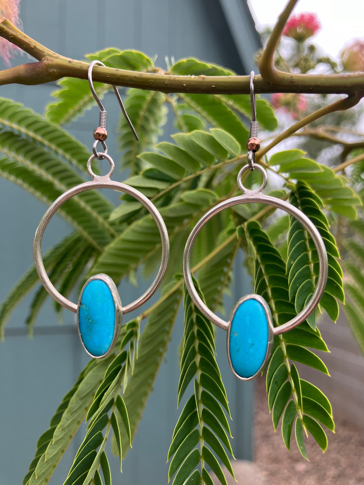 Kingman Turquoise Hoop Earrings